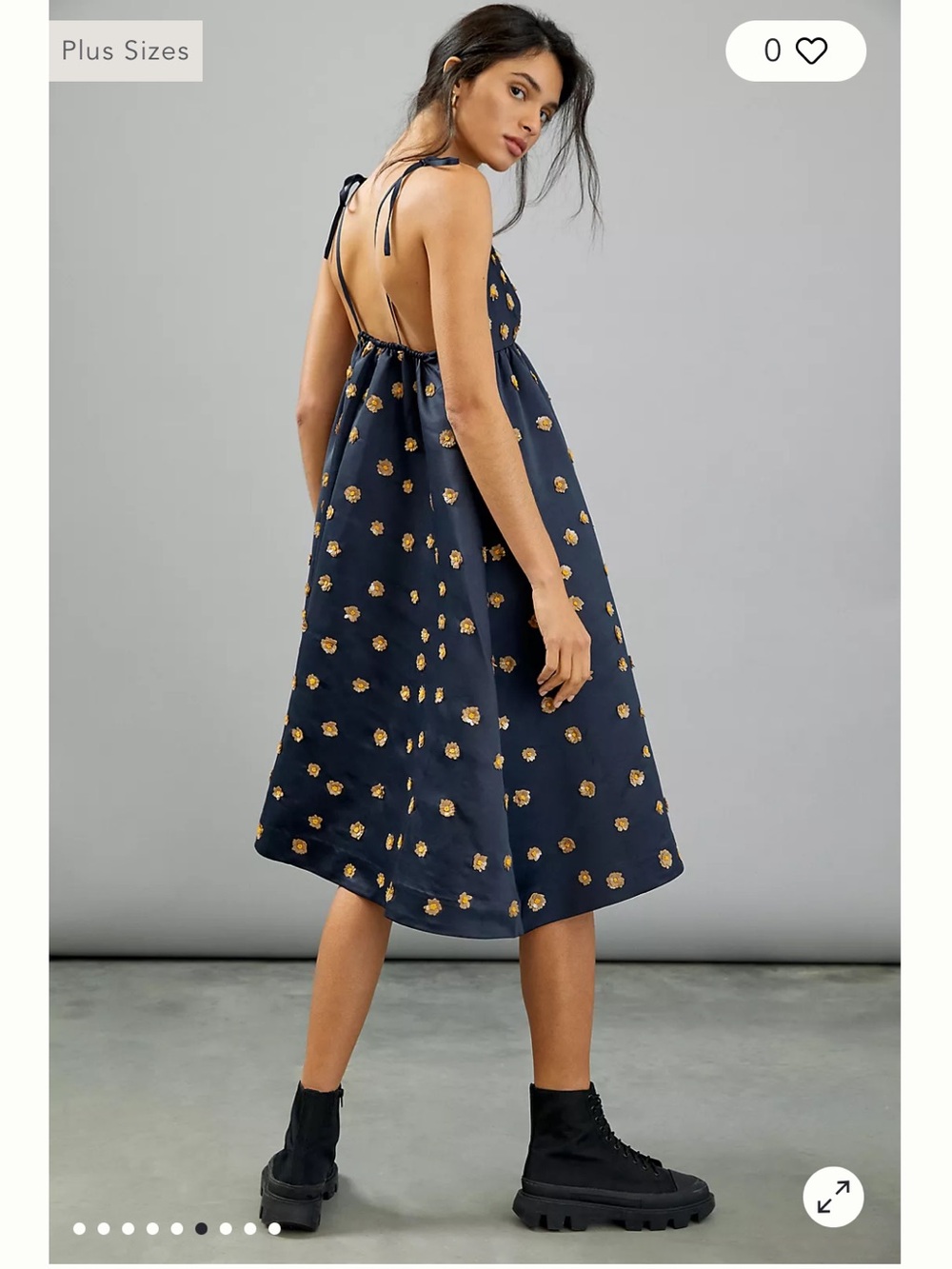 NWT Anthropologie size 4 Calysta midi dress with tie straps - Picture 3 of 11